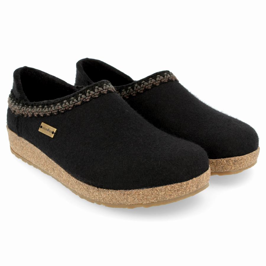 Haflinger Gzh Zigzag Clogs Damen Schwarz | YNA4019ZU